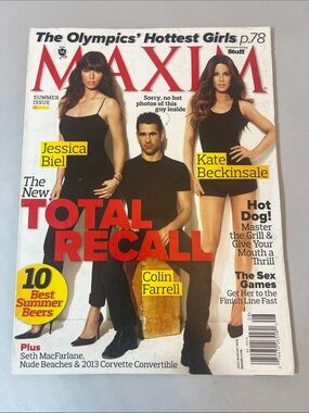 Maxim Magazine - Cover Kate Beckinsale Jessica Biel - July/Aug 2012 - Issue 175